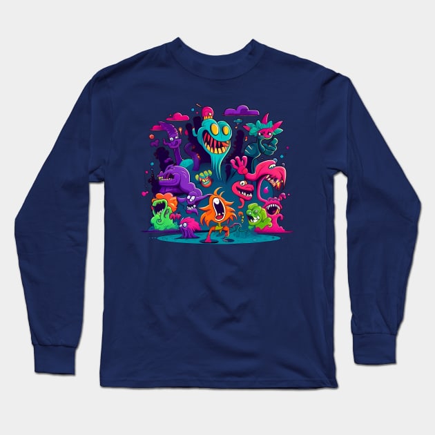 The nostaligic monsters come out to play! Long Sleeve T-Shirt by MrScottBlack